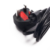 Kawat kabel adaptor daya AC, kawat kabel Plug UK 220V IEC C5 kabel catu daya 1.2/1.5m kurang untuk Printer 3D komputer PC