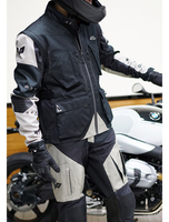 DUHAN Hommes Veste de Moto Pantalon Costume Équipement de Protection Moto Motocross Racing Vêtements avec Manches Amovibles