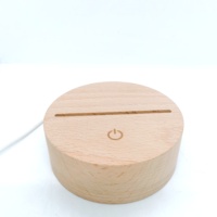 Vente flash - Lampe de nuit LED personnalisée - USB - Bois de hêtre 3D - Base rectangulaire - Style moderne minimaliste - Thème amour - Décoration d'intérieur personnalisée