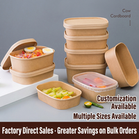 Boîte à emporter pliable en papier kraft personnalisée, conteneur alimentaire jetable, emballage écologique pour la préparation des repas pour restaurant