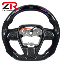 Volant sport en cuir suédé personnalisé avec fibres de carbone sergéées et LED pour Toyota Camry SE TRD RAV4 Corolla LE XEI Avalon