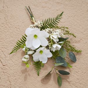 Bouquet de fleurs artificielles de magnolia Moonlight Letter, en mousse plastique blanche, avec fil de fer, fait main, pour décoration de mariage et de maison - Product Image 3