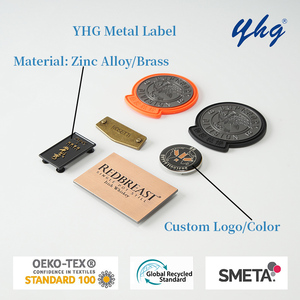 YHG giyim yüksek kalite özel kazınmış altın marka adı logosu etiketi plak dikmek Metal etiketleri için giysiler ceket çanta aksesuarları - Product Image 4