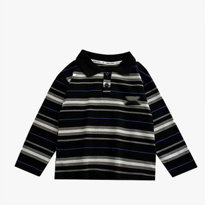 Polo rayé pour enfants style Old Money, doux pour la peau, T-shirt à manches longues pour filles, style coréen tendance, sous-vêtement de base - Product Image 6
