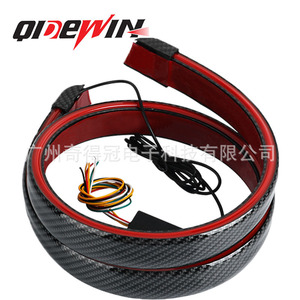 Qideguan Car Carbon Fiber Rear Spoiler <b>Led</b> Tail <b>Light</b> 120cm Black 12v Universal Sedan Strobe <b>Light</b> - Product Image 2