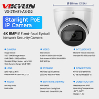 Alta calidad 8MP 4K POE IP Eyeball Cámara CMOS Sensor H.265 para seguridad en el hogar Sistema de CCTV de visión nocturna infrarroja
