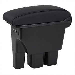 Boîte de rangement pour accoudoir central arrière de voiture en plastique noir CHENGHUI avec porte-gobelets, chargeur USB, ajustement personnalisé - Product Image 4