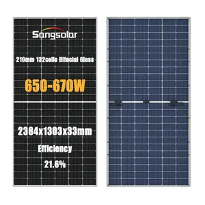 Bifacial Monocrystalline Silicon Solar Panel 650-670W N-Type Half Cell Double Glass BIPV Paneles Solares Cost-Effective Design