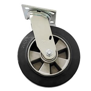 8 Zoll Stahl-Aluminium-Kern Gummi-Schwenkrollen 200mm Schwerlast-Lenkrollen - Product Image 1