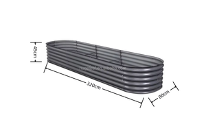 Potager surélevé ovale en acier galvanisé durable - Design moderne et écologique pour la culture de légumes et d'herbes à domicile - Product Image 6