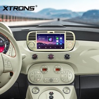 Autoradio Linux beige 7 pouces pour Fiat 500 2007-2015, contrôle gestuel, CarPlay sans fil, Android Auto, DSP, entrée RCA, CE-XTRONS