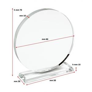 Placa de Premio de Cristal Redonda Lisa de 60 mm - Product Image 2