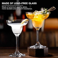Ensemble de verres à pied classiques personnalisables avec logo, en cristal transparent, pour Daiquiri, Margarita, Pina Colada, Martini – Idéal pour les fêtes