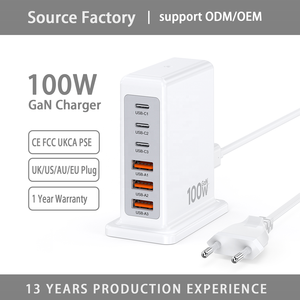 Caricabatterie USB Type-C HNT GaN 100W 3A3C Porte PD+QC da Viaggio con Protezione da Sovratensione (OVP) e da Sovratemperatura (OTP), Mini Caricatore Rapido di Piccole <span class=keywords><strong>Dimensioni</strong></span> per <span class=keywords><strong>iPhone</strong></span> 17/16/15/14/13 <span class=keywords><strong>Pro</strong></span> Max - Product Image 2