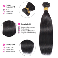 Extensions de cheveux vierges brésiliens et péruviens 100 % Remy, alignées sur les cuticules, double trame, en gros, pas chères, paquets de tissage micro-anneaux