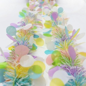 DAMAI <b>Easter</b> Decoration Fuzzy Strips 2 - Meter - Long with <b>Egg</b> Discs Streamers Colorful Round Fuzzy Strips for Party Decoration - Product Image 4