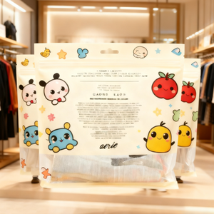 Cao cấp phẳng dưới dây kéo đóng cửa quần áo bao bì túi với Euro treo lỗ cho sock bán lẻ đóng gói - Product Image 5