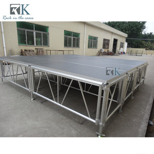 Escenario Portátil con Plataforma Antideslizante de 750 kg/m², Escenario Grande para Exposiciones con Carro - Product Image 3