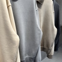 Sweat-shirt personnalisé 370 GSM 100 % coton épais à col zippé pour homme, coupe oversize, effet vintage délavé, en molleton bouclette, style streetwear
