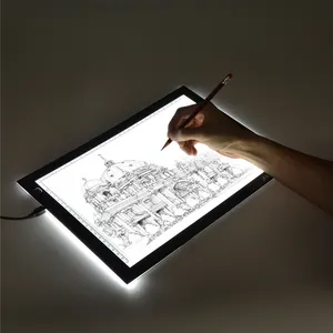 A3 المحمولة البسيطة اثنين في واحد لوحة الرسم مصباح ليد لوحة مع مقياس و لوح كتابة Led تتبع الكتابة