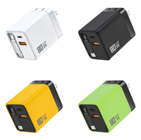 Chargeur 3 en 1, chargeur rapide 80 W max avec câble Type C, ports USB 80 W, chargeur de téléphone rétractable pour téléphones et ordinateurs portables