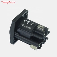 Connecteur d'alimentation mâle 3 broches à montage sur panneau, type vis hexagonale interne 32A, structure push-pull, coque PA66, audio-vidéo, courant élevé, CE
