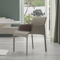 2025 Boloni chaise de salle à manger moderne lumière luxe tout cuir enveloppé contemporain pour appartement-meubles de salle à manger