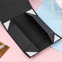 Coffret Cadeau Pliant Magnétique sur Mesure Noir Mat Luxe avec Couvercle Magnétique