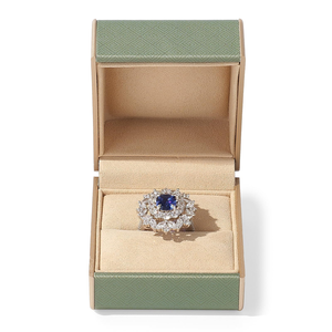 High End Curved Brushed <b>Leather</b> <b>Jewelry</b> <b>Box</b> Square Luxury Packaging for Necklace Gold Label Pendant Ring Bracelet-Wholesale - Product Image 5