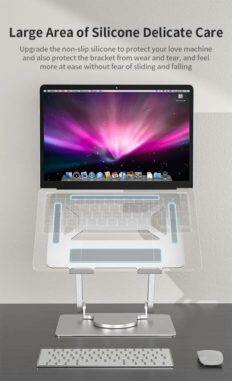 2022 ergonomic adjustable portable aluminum alloy laptop stand foldable metal laptop stand