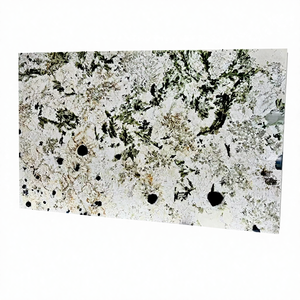 משטח עבודה למטבח מעוצב מאבן גרניט אלפינוס טבעי מודרני יוקרתי, שקוף, מלוטש, בצורת נוצה, עם עיצוב קריסטל. - Product Image 1