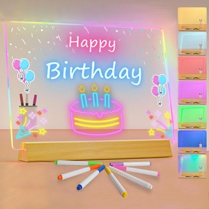 Lavagna LED Fai da Te per Messaggi e Disegni Cancellabile con Luce, Supporto e 7 Pennarelli per Bambini - Product Image 5