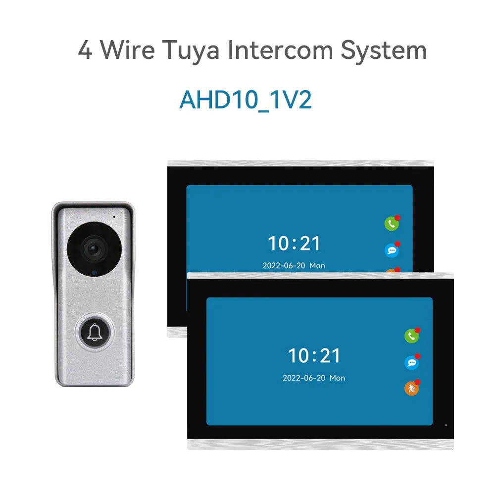 वीडियो इंटरकॉम घंटी Tuya स्मार्ट वाईफ़ाई के साथ 10.1 इंच की निगरानी कैमरा वायर्ड वीडियो दरवाजा फोन इंटरकॉम सिस्टम के लिए विला अपार्टमेंट