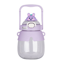 1000ml mignon enfants grand ventre dessin animé ours tasse étanche enfants bouteille d'eau avec paille/sangle pour les cadeaux de Camping en plein air