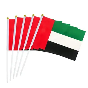 Sunshine Custom the United Arab Emirates Mini red green white black Hand Hold Flags bandiere arabe Hand Flag Team Sport Football Flag