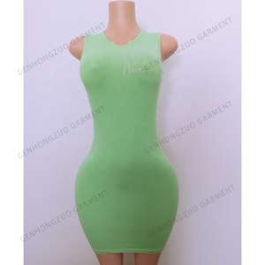Nuevo elástico Color sólido verano slip Bodycon Sexy vestido de fiesta mujeres Night Club Halter Strap corto elegante Mini vestidos casuales - Product Image 4