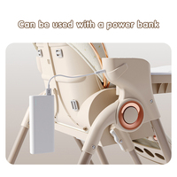 Chaise haute électrique à bascule pour bébé, pliable, pour nouveau-né et enfant en bas âge, siège inclinable, plateau repas amovible avec roulettes