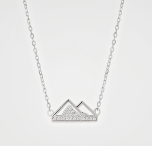 Tinh Tế 925 Sterling Bạc Thời Trang Vòng Cổ khảm Zircon Tối Giản Lớn Núi Liên Kết Chuỗi Đối Với Phụ Nữ Phong Cách Đồ Trang Sức Quà Tặng - Product Image 6