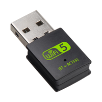 Dongle WiFi Dual Band 2.4G/5G 600mbps Berkualitas Tinggi 2-in-1 dengan Antarmuka USB2.0 untuk Laptop, Tanpa Driver, Kartu Jaringan Nirkabel, Tersedia