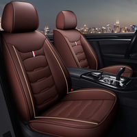 Housse de siège de voiture de luxe en cuir 3D, entièrement enveloppante, imperméable, avec ventilation, pour la tête et la taille, ensemble complet pour toutes les saisons