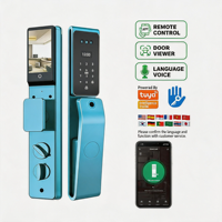 Serrure intelligente Wifi Tuya 3D entièrement automatique avec empreinte digitale, carte, mot de passe, en aluminium, acier inoxydable, bois, contrôle par application