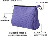 Grande trousse de maquillage tendance avec fermeture éclair - Trousse de toilette imperméable, sac de sport en néoprène avec fermeture éclair