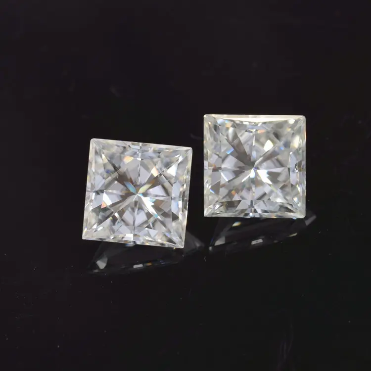 Top D Reiner FL Klarheit Schmuck Moissanit quadratischer Prinzessinnenschnitt weißer Moissanit-Diamant