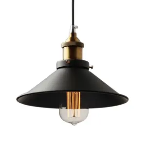 ZG Contemporary Style 1-Light FLare Shade Pendant lamp Industrial Style Hanging Ceiling Light in Black with E26 Bulb