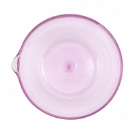 Ensemble Matcha en Verre Violet Clair avec Logo Personnalisé, Bol Transparent avec Bec Verseur, Fouet en Bambou et Cuillère pour la Préparation du Matcha