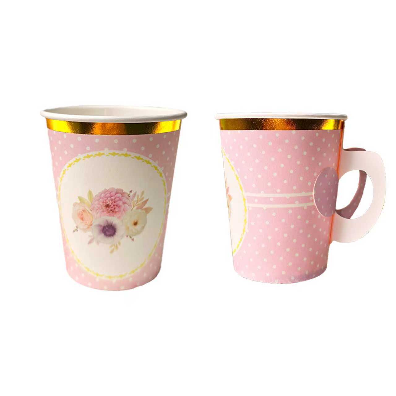 Bicchiere di carta per tea party con manico c1