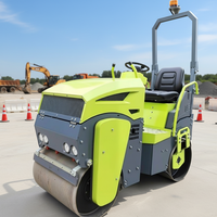 Compacteur routier vibrant à double tambour de 1 tonne, mini-compacteur autoporté pour la construction de routes en asphalte