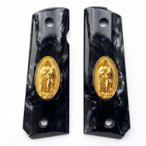 Cachas 1911 Empuñaduras de Perla Sintética Mecanizadas por CNC de Alta Precisión para Colt 1911 de Tamaño Completo 1:1 con Medallón de San Judas/Punisher - Product Image 5