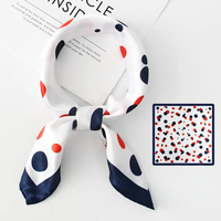 Nouveau design été coloré à pois imprimé léopard 50*50cm soie Satin carré écharpe femmes tête foulards Bandanas en gros