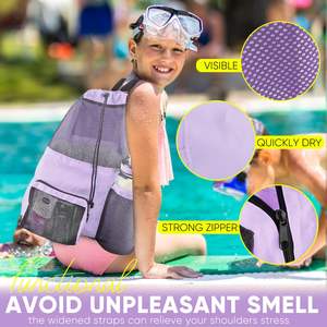 Échantillon gratuit Sac de sport et de gym personnalisé de grande capacité Sac à dos en filet à cordon de serrage Sac de plage Kit d'équipement de sport - Product Image 4